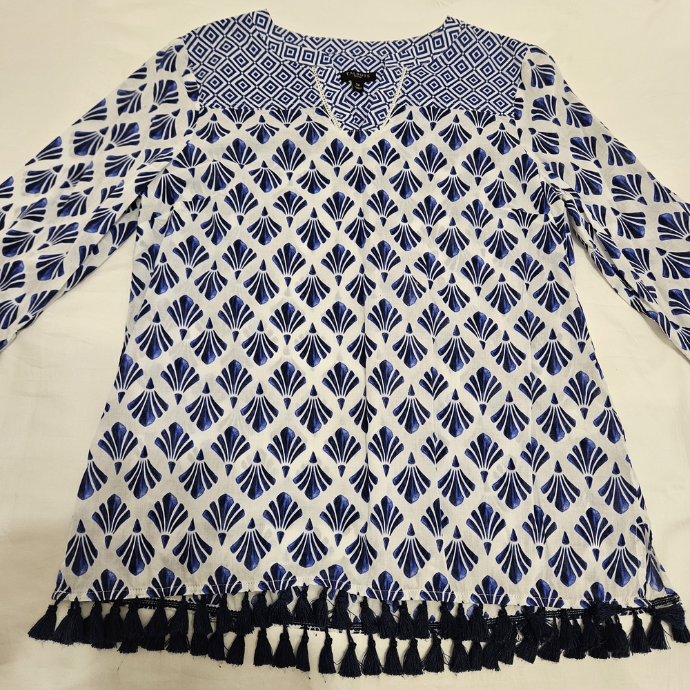 Talbots Blue Relaxed Graphic Tunic